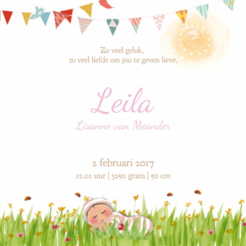 Geboortekaartje Lelia - EB
