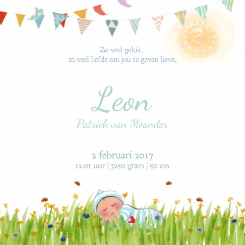 Geboortekaartje Leon - EB binnen