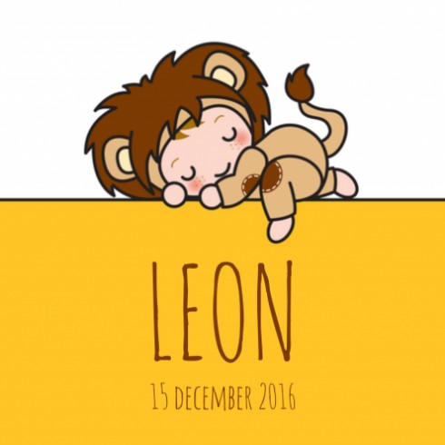 Geboortekaartje Leon - Gb voor