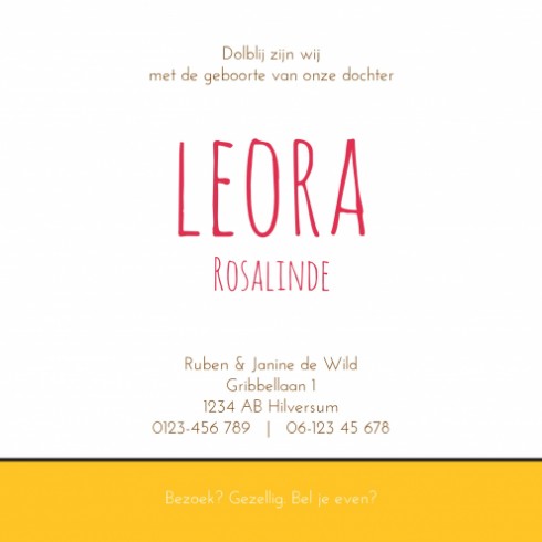 Geboortekaartje Leora - Gb