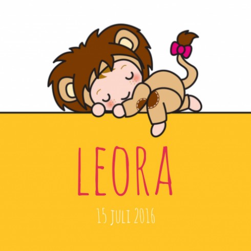 Geboortekaartje Leora - Gb voor