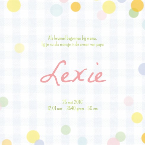 Geboortekaartje - Lexie - HK binnen