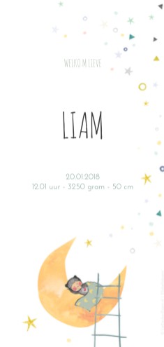 Geboortekaartje Liam - 10x21 dubbel EB