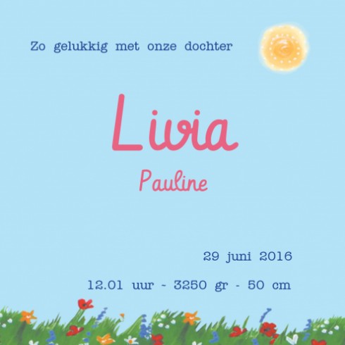 Geboortekaartje Livia - EB