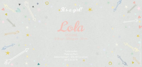 Geboortekaartje Lola - EB achter
