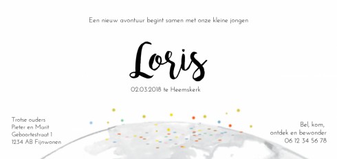 Geboortekaartje Loris - EB
