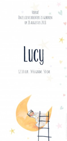Geboortekaartje Lucy Nachtblauw- EB binnen