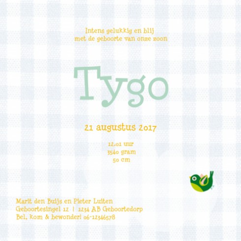 Geboortekaartje luipaard - Tygo - HK binnen