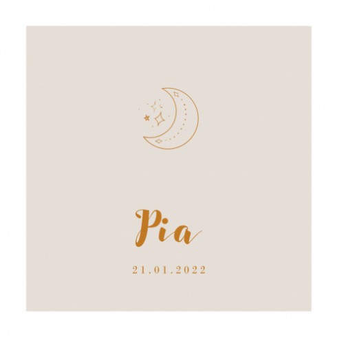 Geboortekaartje maan bohemian - Pia voor