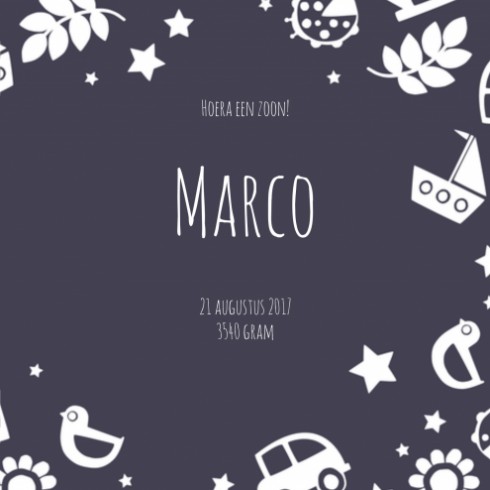 Geboortekaartje - Marco - HK binnen