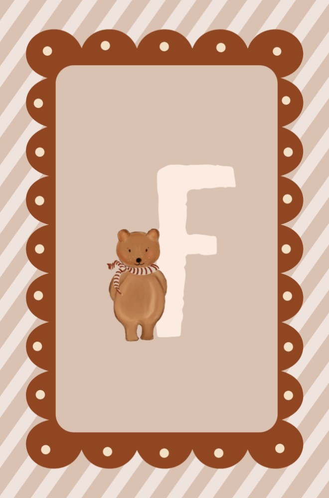 Geboortekaartje meisje beertje illustratie, lief en vrolijk - Felize