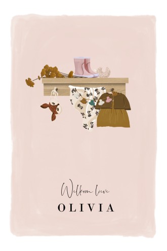 Geboortekaartje meisje romantisch - Olivia voor