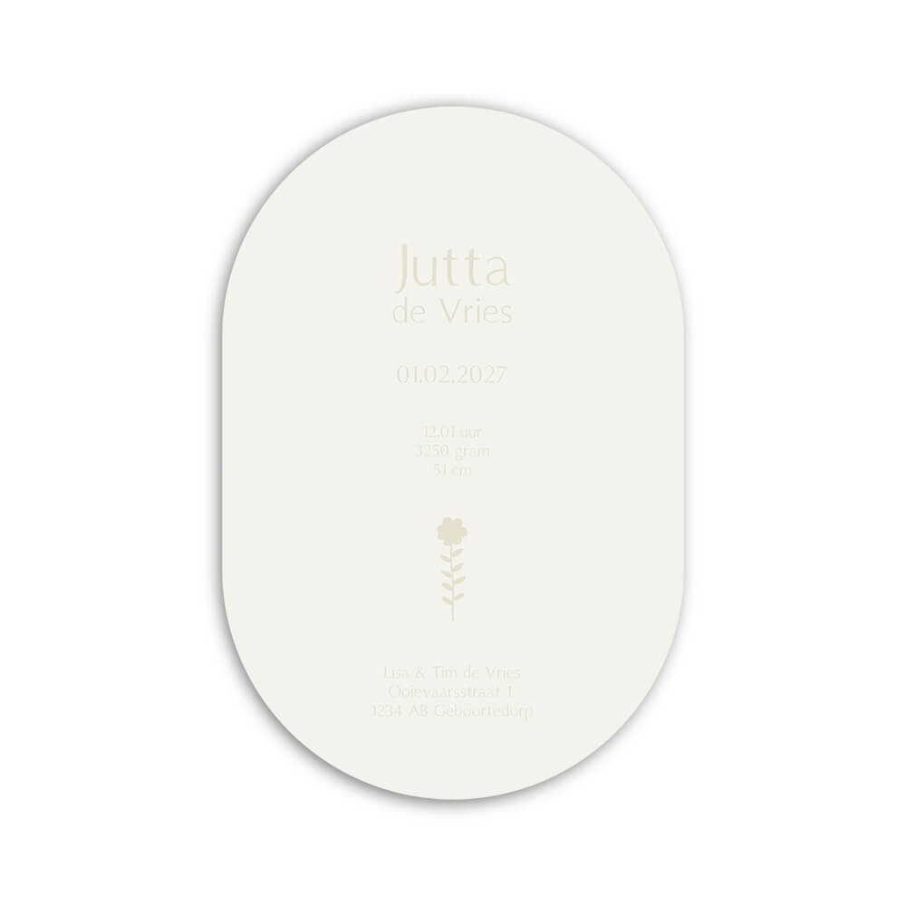 Geboortekaartje meisje ovaal bloemenprint - Jutta