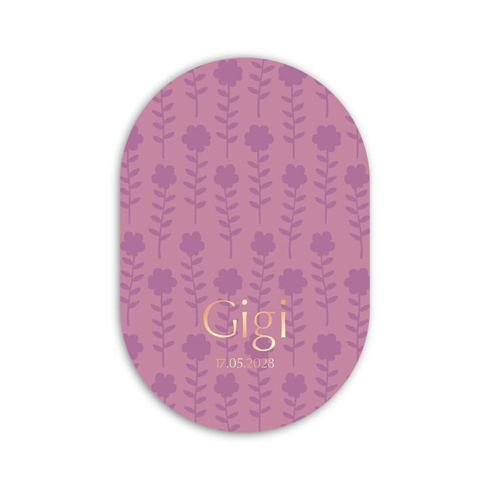 Geboortekaartje meisje ovaal bloemenprint - Gigi