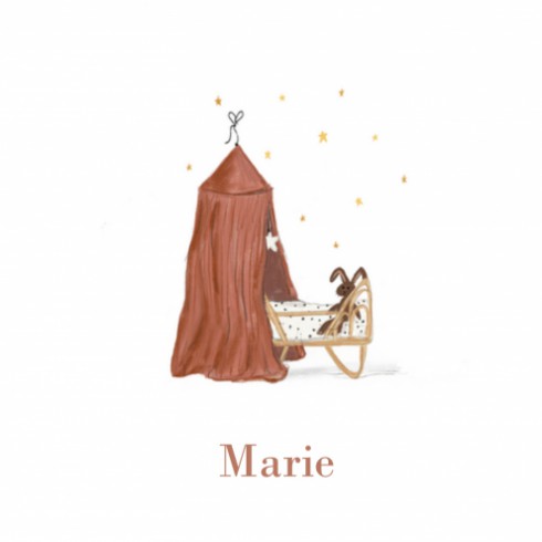 Geboortekaartje Meisje Wiegje Marie