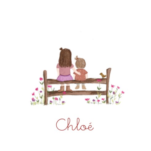 Geboortekaartje meisje zusjes Chloe