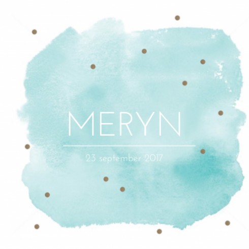 Geboortekaartje Meryn waterverf - LD