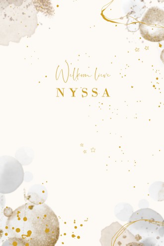Geboortekaartje met handgeschilderde details - Nyssa voor