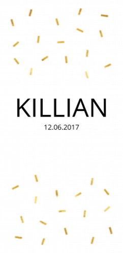 Geboortekaartje met speelse goud uitstraling - Killian voor