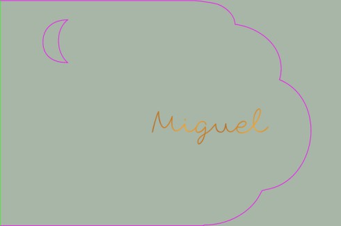 Geboortekaartje met wolk vorm en maan doorkijkje - L - Miguel