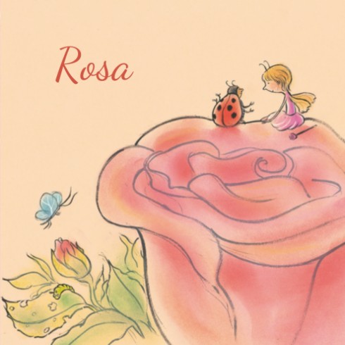 Geboortekaartje Rosa de rozenfee - RR