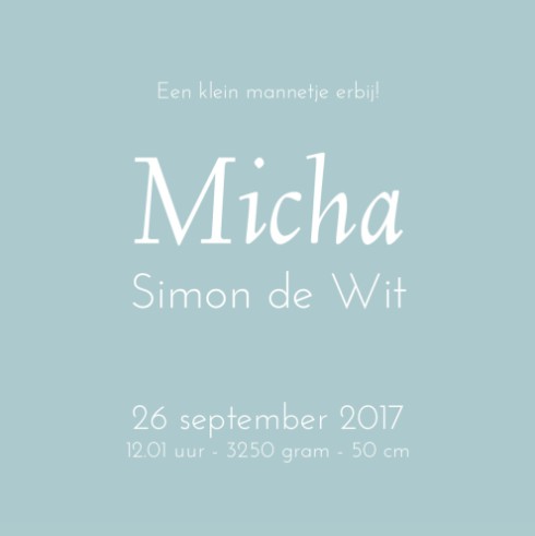 Geboortekaartje Micha - GA