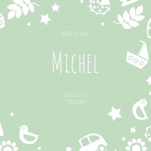 Geboortekaartje - Michel - HK binnen