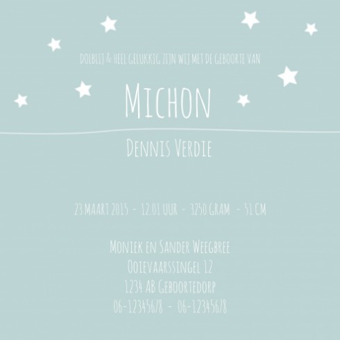 Geboortekaartje - Michon NL - SC