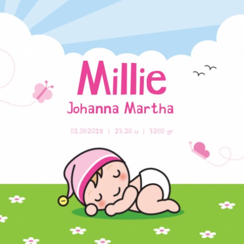 Geboortekaartje Millie - Gb binnen