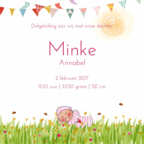Geboortekaartje Minke - EB binnen