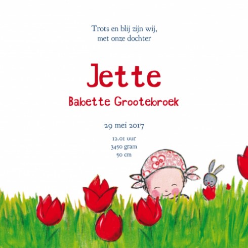 Geboortekaartje Jette - JH