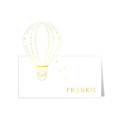 Uniek geboortekaartje met luchtballon bohemian in goud - Frankie