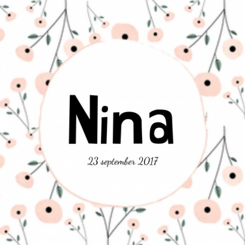 Geboortekaartje Nina bloemen - LD