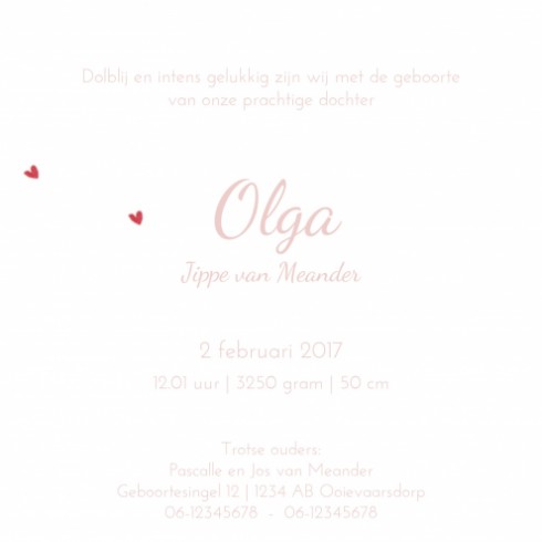 Geboortekaartje Olga - EB