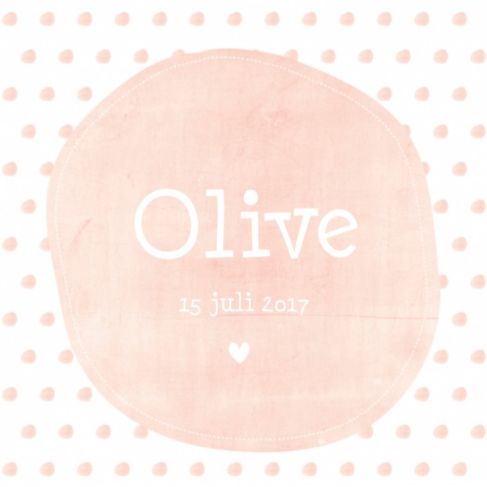 Geboortekaartje Olive watercolor - LD