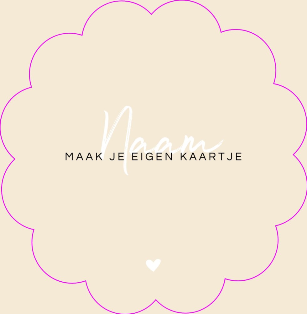 Geboortekaartje om zelf te maken in grote bloemenvorm 15x15 enkel