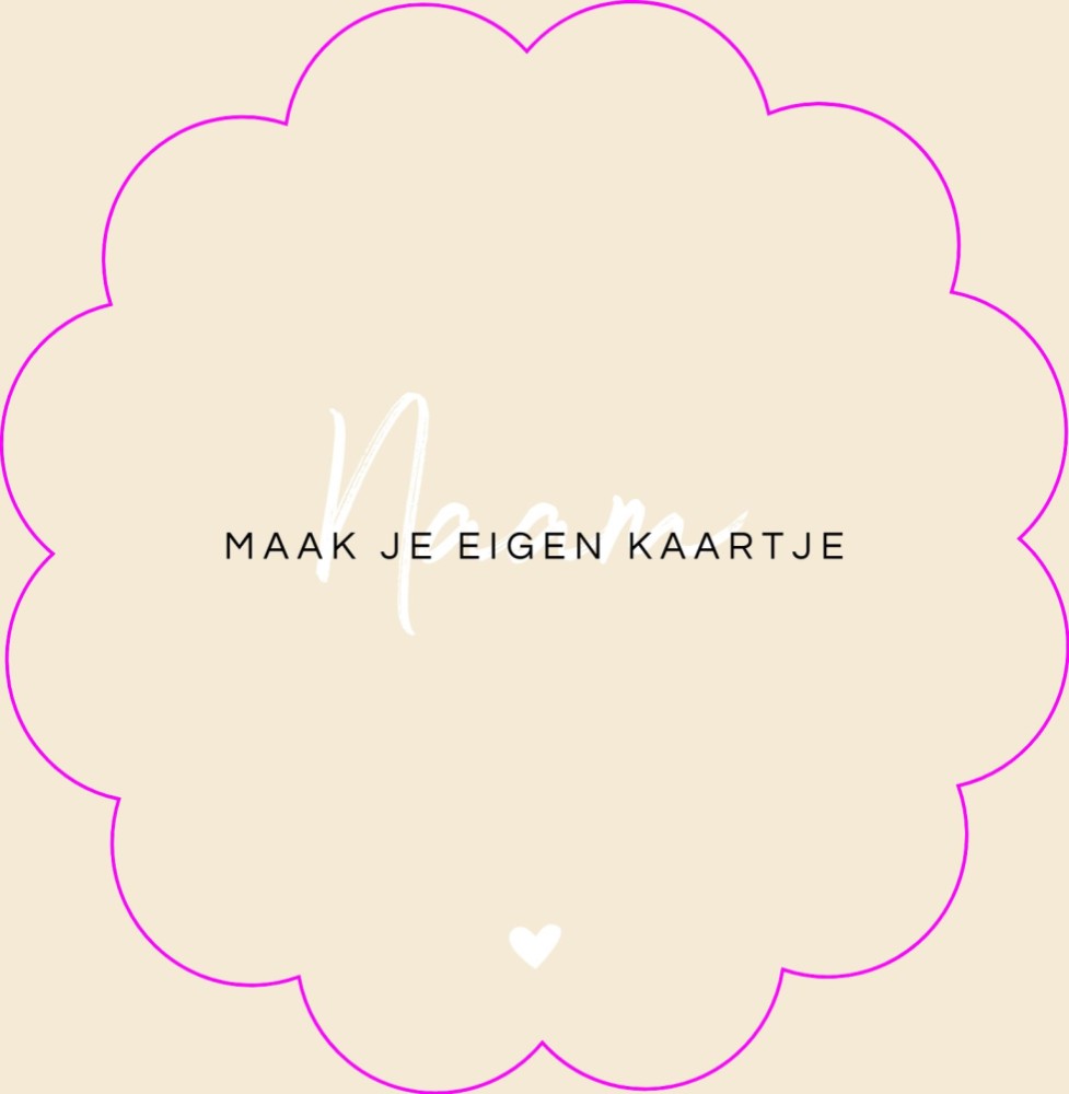 Geboortekaartje om zelf te maken in schattige bloemenvorm 13x13 enkel