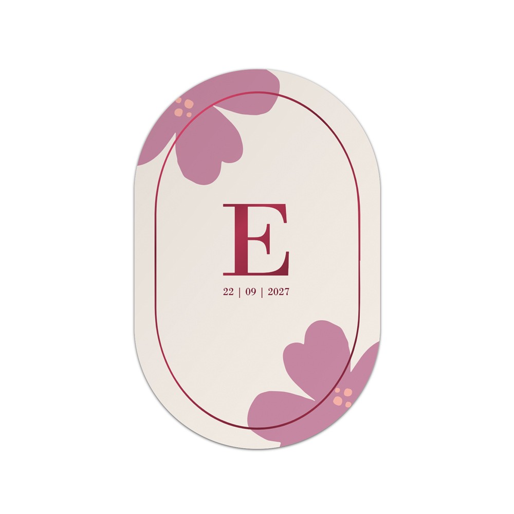Geboortekaartje meisje met vrolijke bloemen met hoogglans en trendy kleuren - Emma