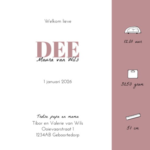 Geboortekaartje panterprint - Dee
