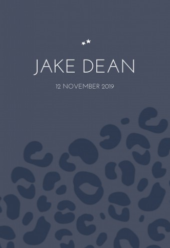 Geboortekaartje panterprint Jake Dean - DIY voor