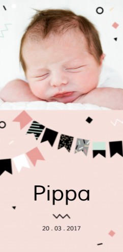 Geboortekaartje Pippa - met foto voor