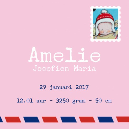 Geboortekaartje Amelie - JH binnen