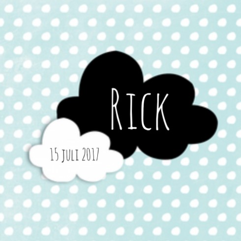 Geboortekaartje Rick wolkjes - LD