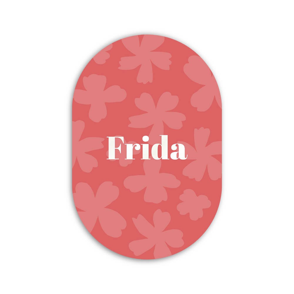 Geboortekaartje meisje ovaal wildflowers print roze - Frida