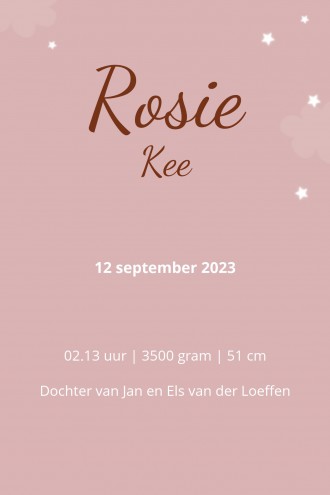 Geboortekaartje Rosie - LK