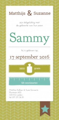 Geboortekaartje Sammy - CV