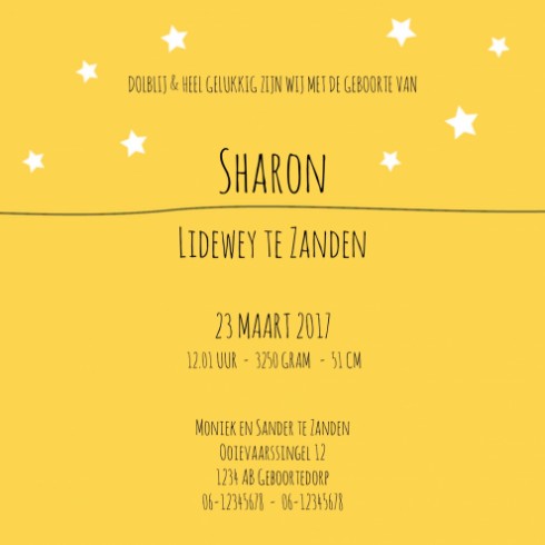 Geboortekaartje - Sharon NL - SC