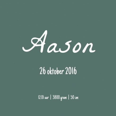 Geboortekaartje silhouette - Aason