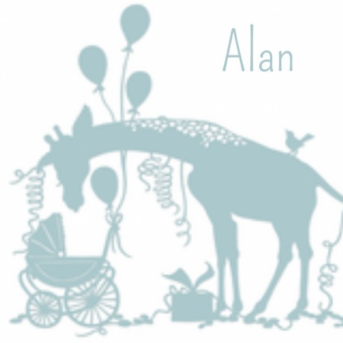 Geboortekaartje silhouette - Alan achter