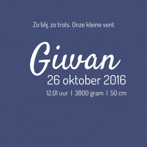Geboortekaartje silhouette - Giwan